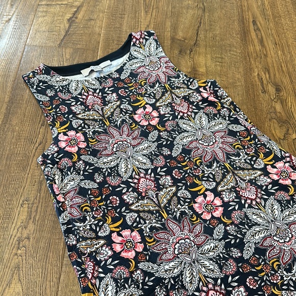 Loft Sleeveless Floral Swing Dress - Picture 2 of 3